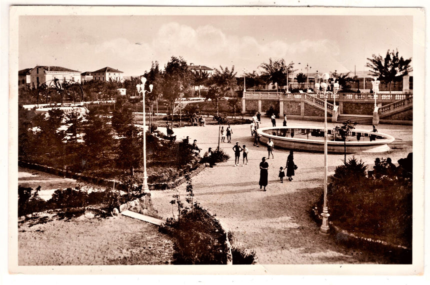 Cartolina antica Jesi giardini accesso al campo sportivo