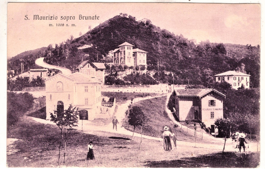 Cartolina antica San Maurizio sopra Brunate Como