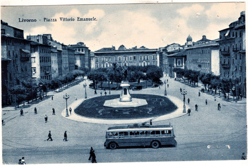 Cartolina antica Livorno piazza V. Emanuele