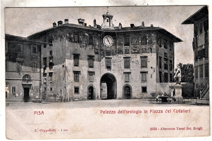 Cartolina antica Pisa palazzo dell Orologio in piazza dei Cavalieri