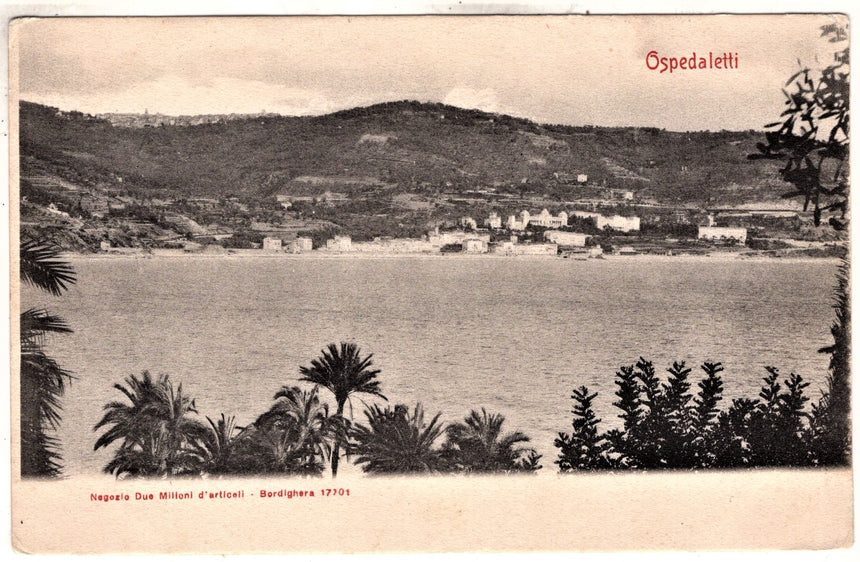 Cartolina antica Ospedaletti Imperia panorama