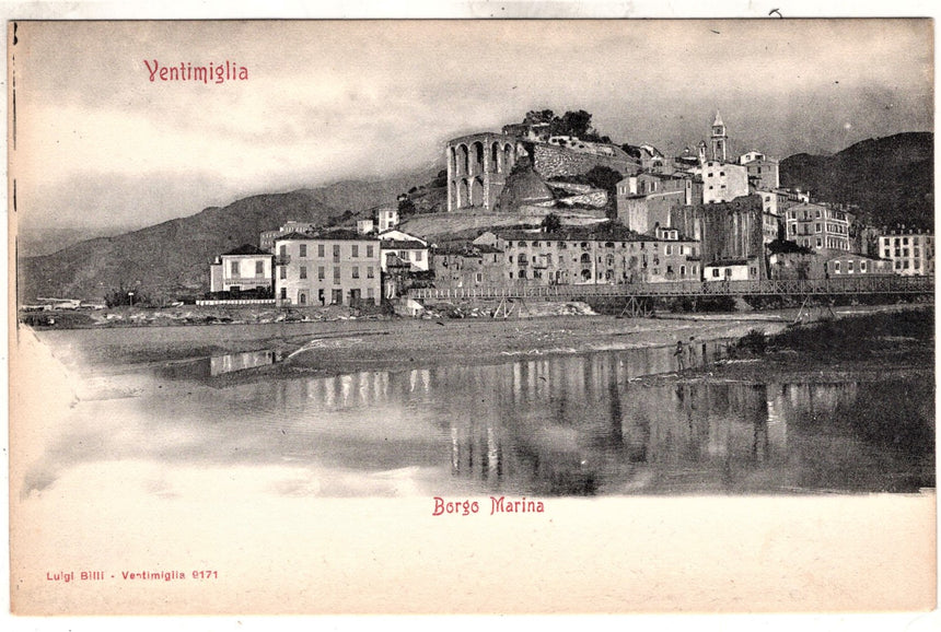 Cartolina antica Ventimiglia il cavo Borgo Marina