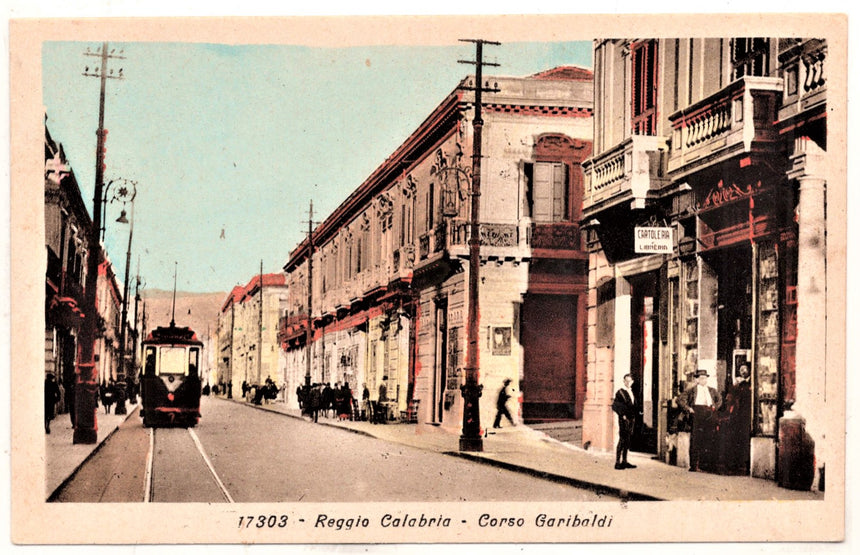 Cartolina antica Reggio Calabria corso Garibaldi