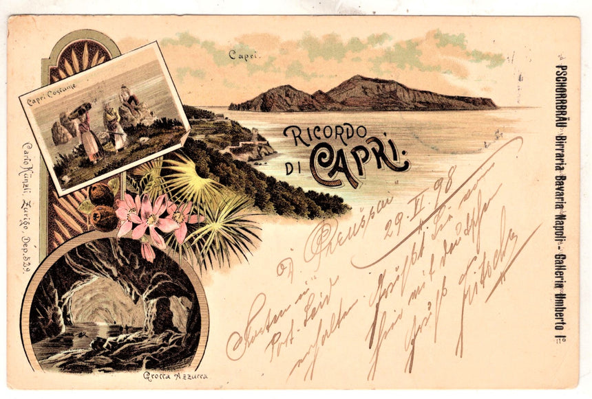 Capri ricordo del 1898 sped a Tetschen Austria