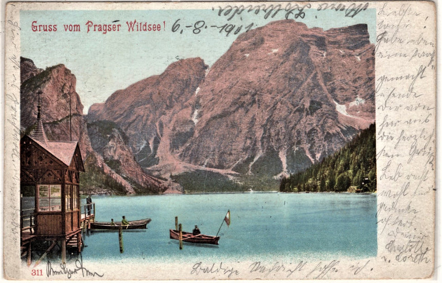 Sudtirol Alto Adige Gruss vom Pragser Wildsee