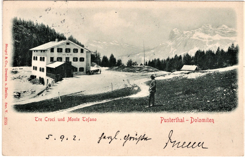 Sudtirol Alto Adige Dolomiten albergo tre Croci con monte Tofano sped. a Sterzing