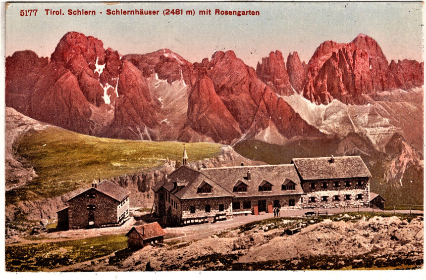 Sudtirol Alto Adige Tirol Schlern Schlernhàuse mit Rosengarten