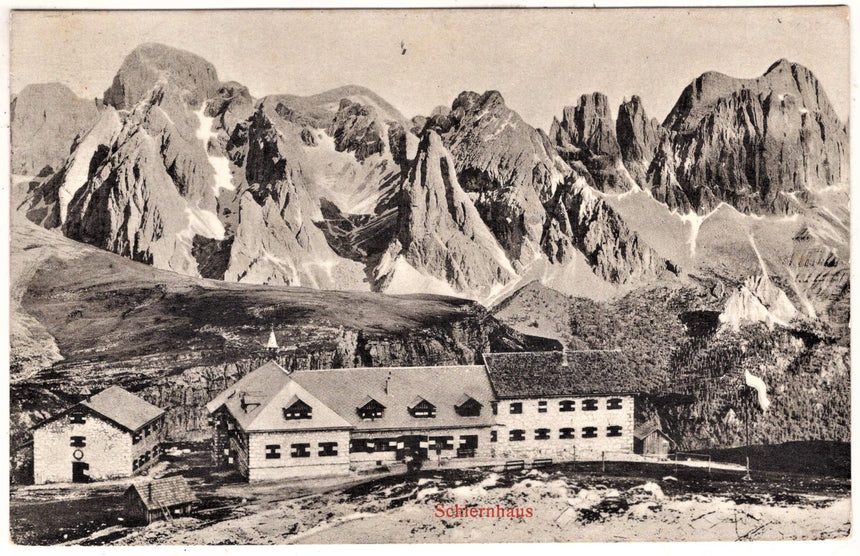 Sudtirol Alto Adige Schlernhauser mit Rosengarten tedesco su bollo Italia