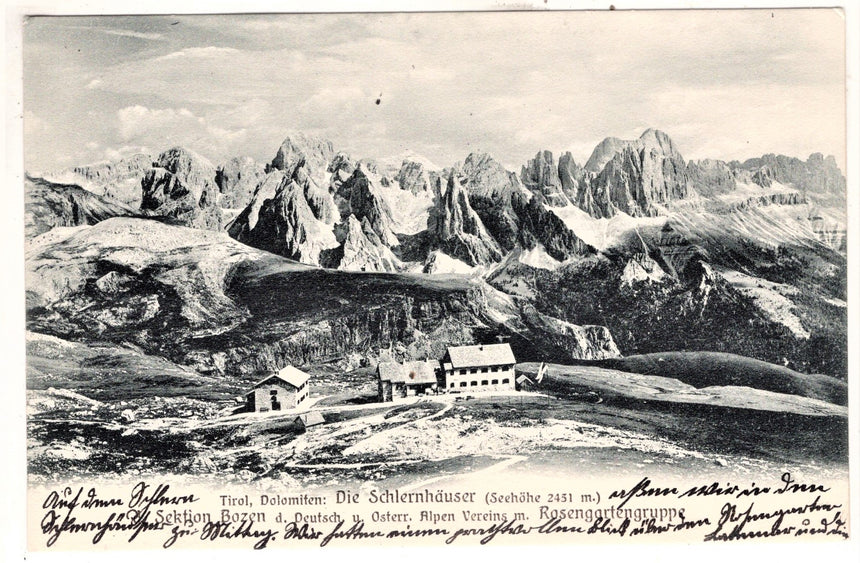Sudtirol Alto Adige Schlernhauser mit Rosengartengruppe
