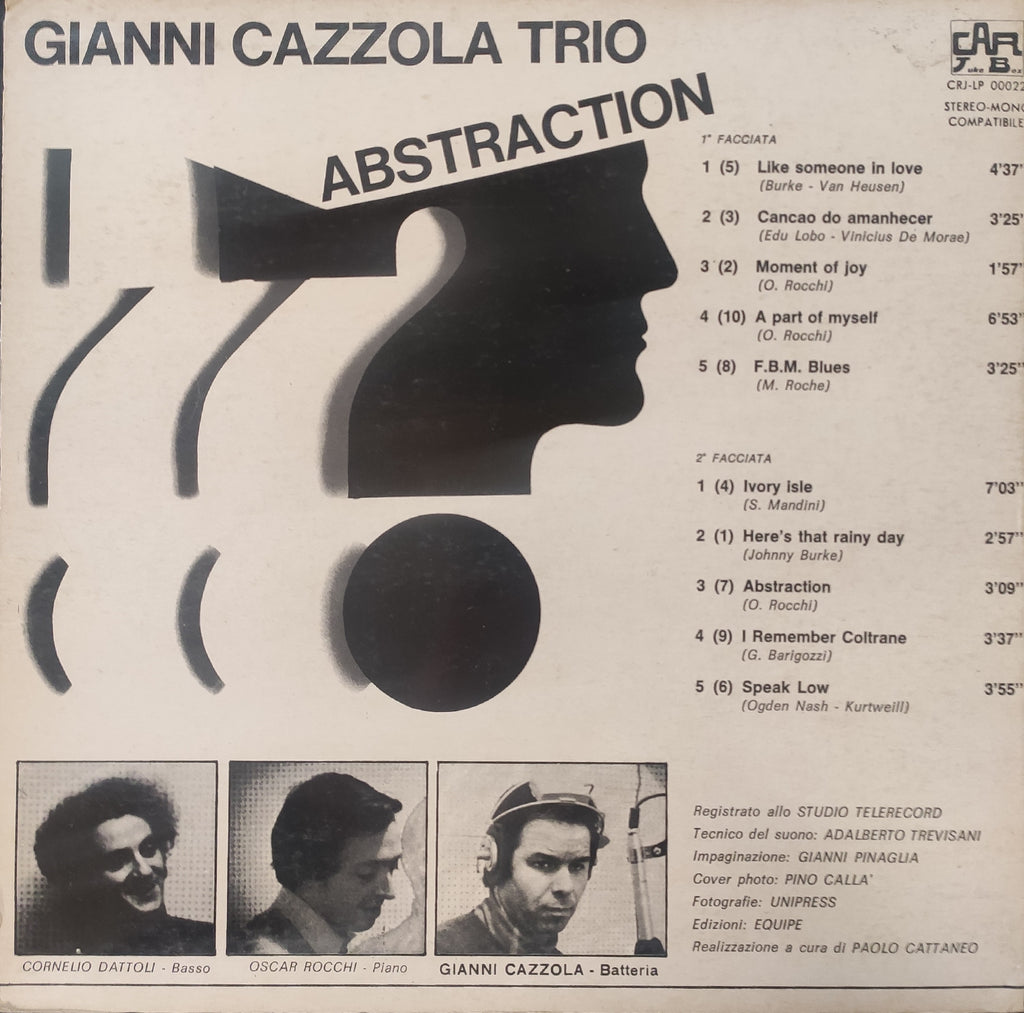 NUOVO Gianni Cazzola Trio - Abstraction