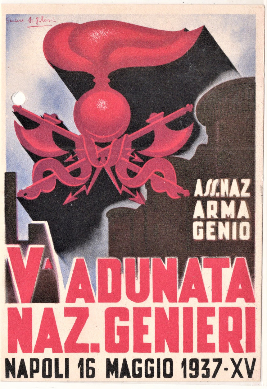 Cartolina Militare Seconda Guerra Mondiale adunata Genieri Napoli | Collezionissimo