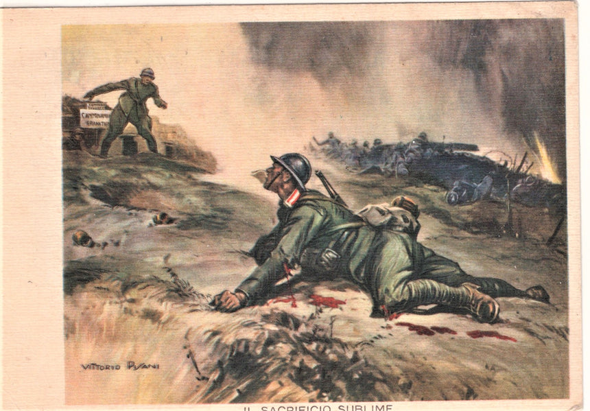 Cartolina Militare Seconda Guerra Mondiale sacrificio sublime al Magg. podestà di Trieste | Collezionissimo