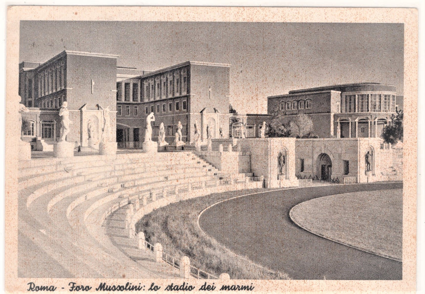 Cartolina Militare Seconda Guerra Mondiale Roma foro Mussolini stadio dei marmi | Collezionissimo
