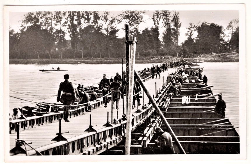 Cartolina Militare Seconda Guerra Mondiale Kriegsbrucke der Pioniere | Collezionissimo