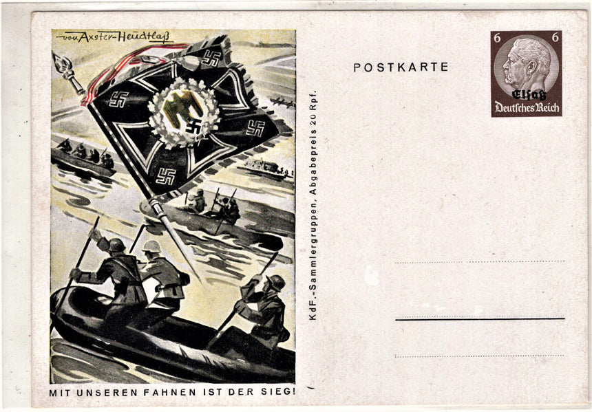 Cartolina Militare Seconda Guerra Mondiale mit unseren fahnen ist der sieg | Collezionissimo