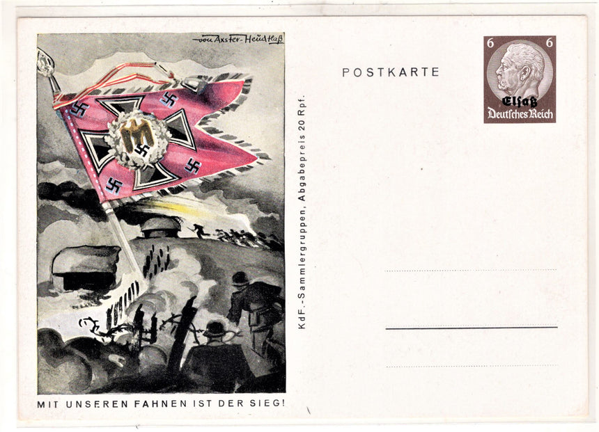 Cartolina Militare Seconda Guerra Mondiale Postkarte mit unseren fahnen | Collezionissimo