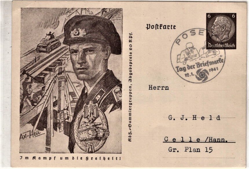Cartolina Militare Seconda Guerra Mondiale Tag der briefmarke 1941 | Collezionissimo
