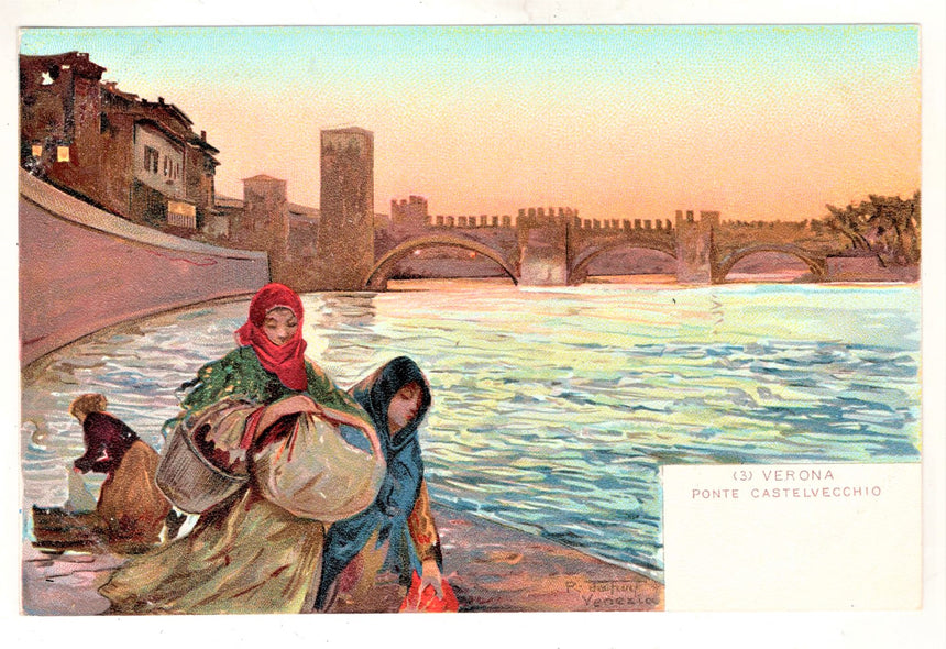 Cartolina Verona ponte Castelvecchio dis.Tafuri | Collezionissimo