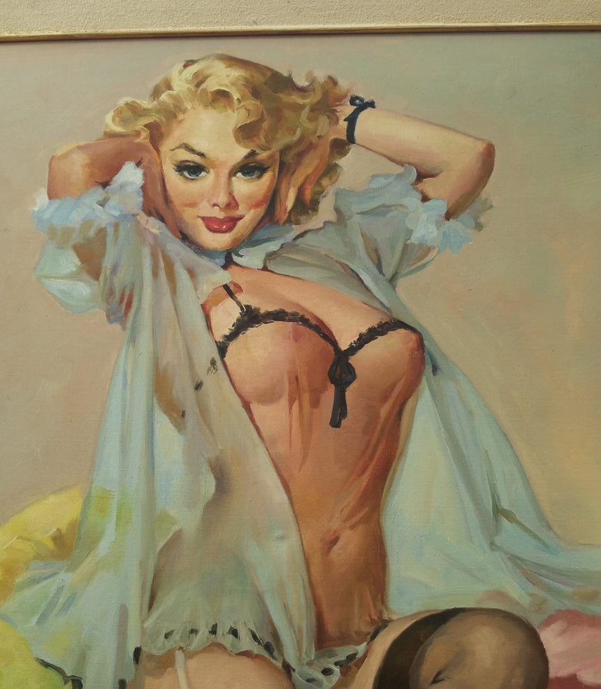 Quadro Pin Up Vintage olio su tela anni 70/90