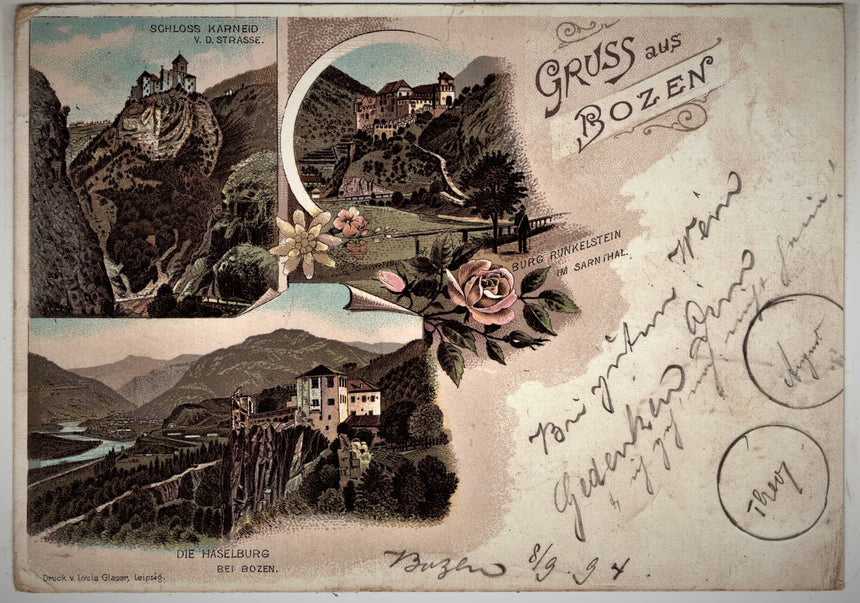 Cartolina antica Saluti da Bolzano - Gruss aus Bozen