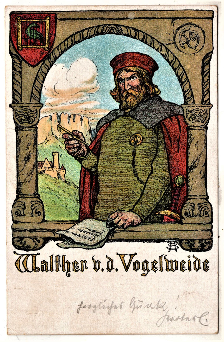 Cartolina antica Walther Vogelweide Sudmark