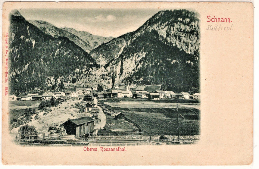 Cartolina antica Sudtirol Schnann Oberes Rosannathal