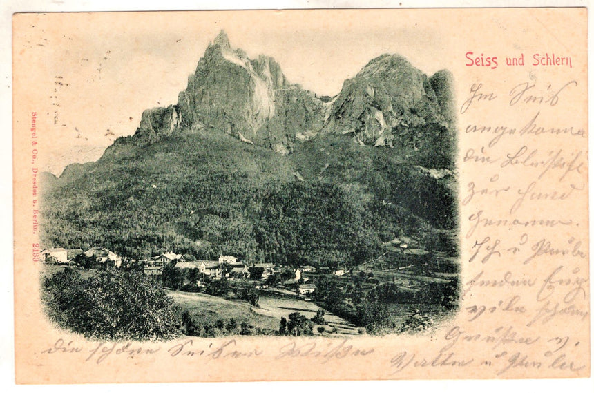 Cartolina antica Sudtirol Seis mit  Schlern