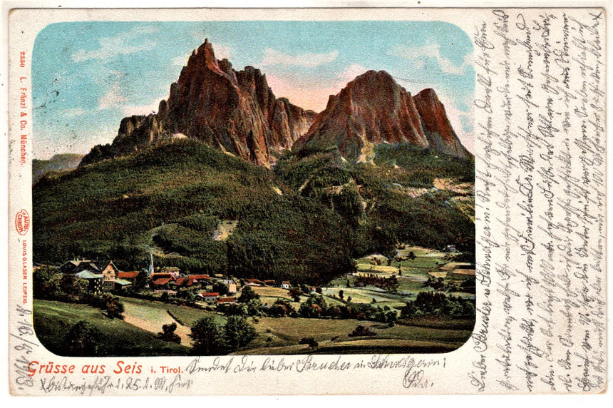 Cartolina antica Sudtirol Gruss aus Seis