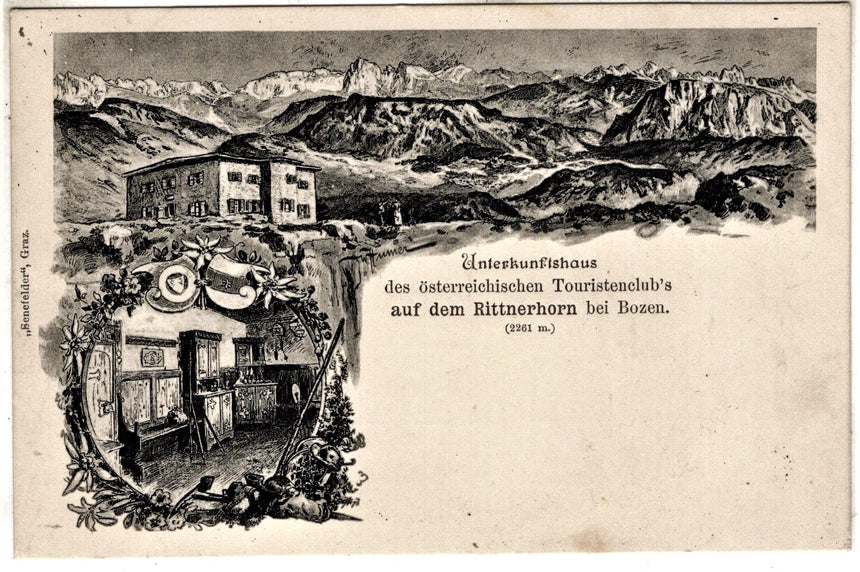 Cartolina antica Sudtirol Rittnerhorn bei Bozen