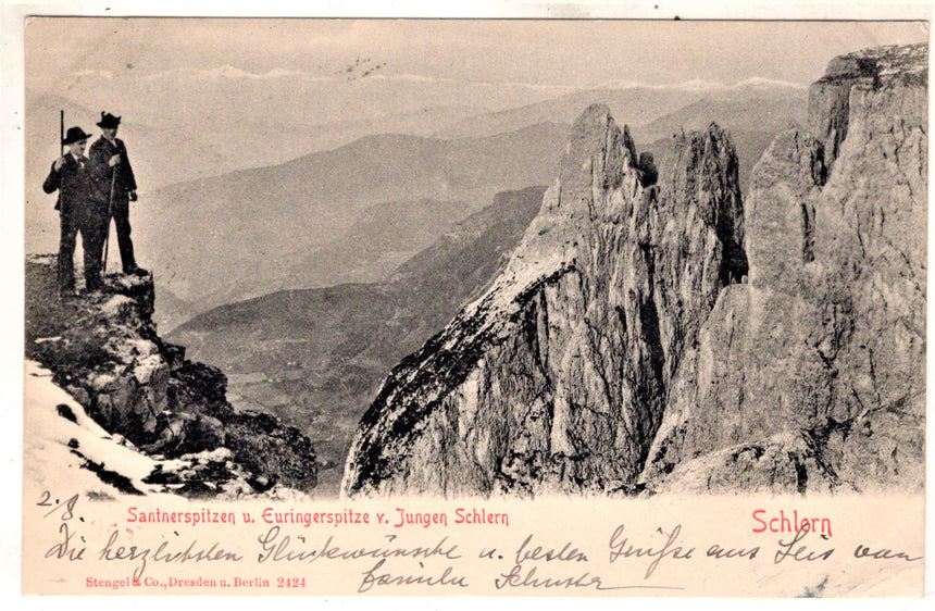 Cartolina antica Sudtirol Santnerspizen Schlern