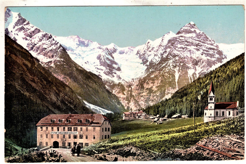 Cartolina antica Sudtirol Trafoi gasthof zur schonem aussjcht