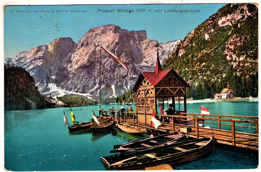 Cartolina antica Sudtirol Pragser Wildsee