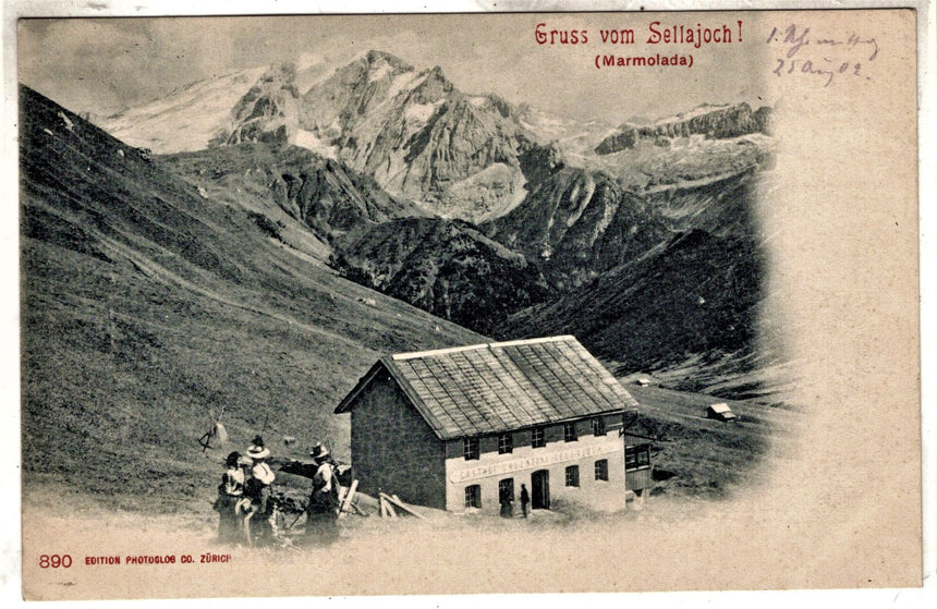 Cartolina antica Sudtirol Gruss vom Sellajoch