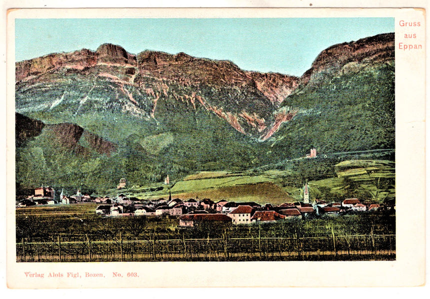 Cartolina antica Sudtirol Gruss aus Eppan