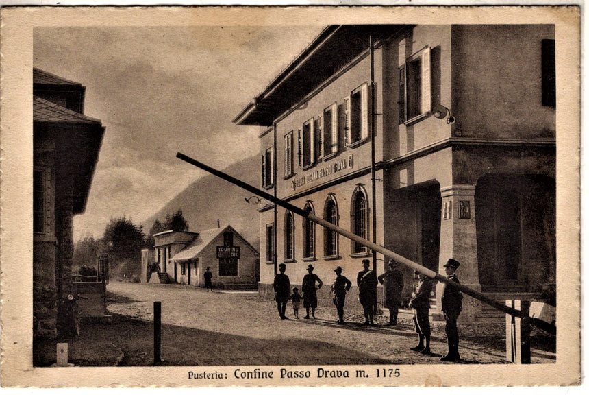 Cartolina antica Sudtirol Pusteria confine di passo Drava