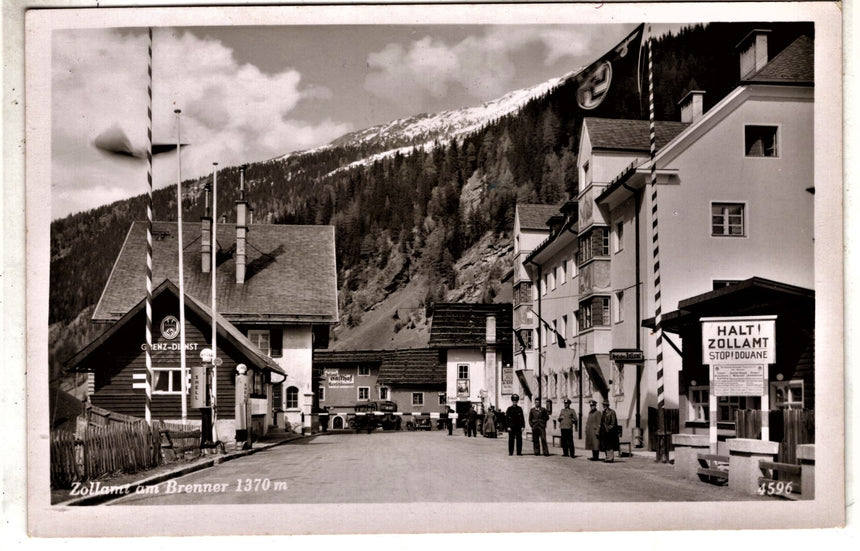 Cartolina antica Sudtirol confine del Brennero