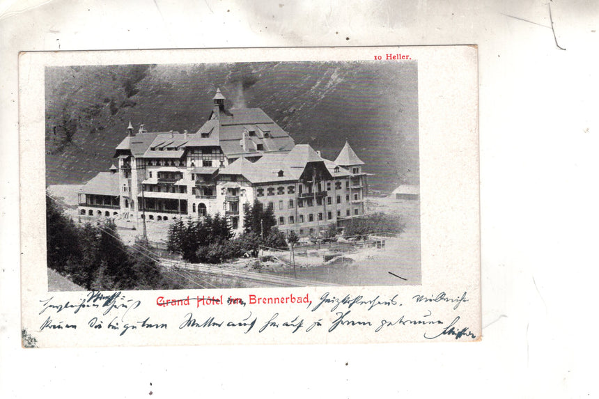 Cartolina antica Sudtirol Grand Hotel Brennerbad