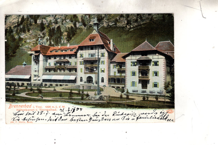 Cartolina antica Sudtirol hotel Brennerbad