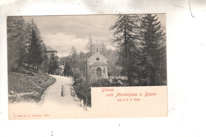 Cartolina antica Sudtirol Gruss vom Mendelpass bei Bozen