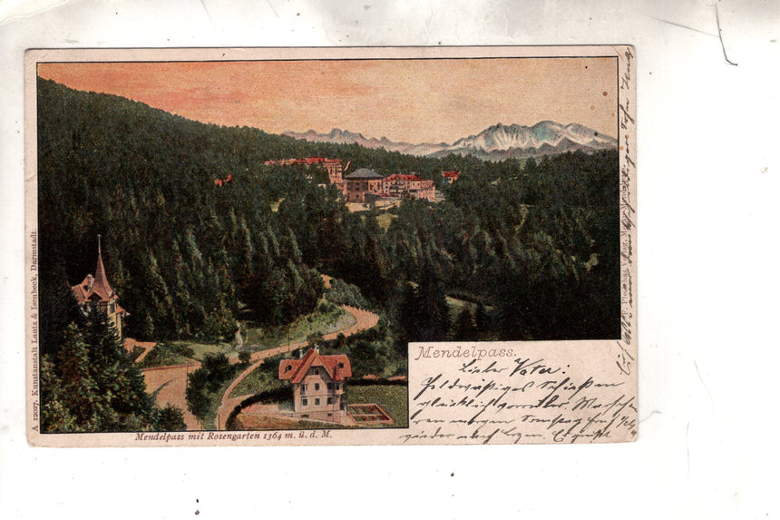 Cartolina antica Sudtirol Mendelpasshotel  bei Bozen