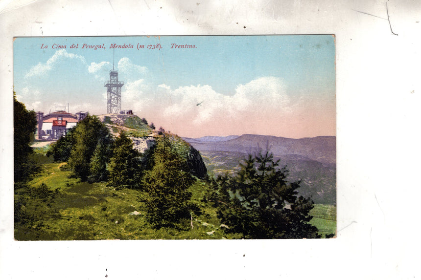 Cartolina antica Sudtirol la cima del Penegal alla Mendola