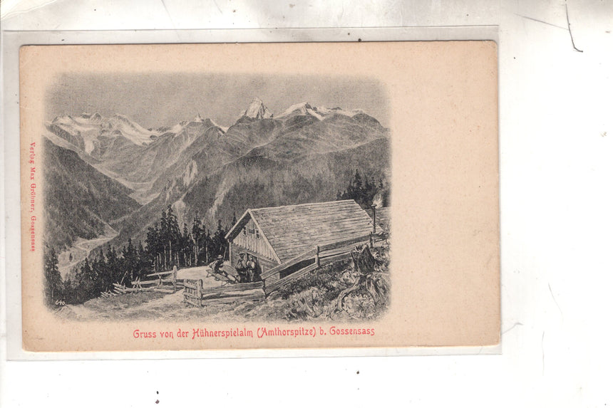 Cartolina antica Sudtirol gruss von der Huhnerspielalm