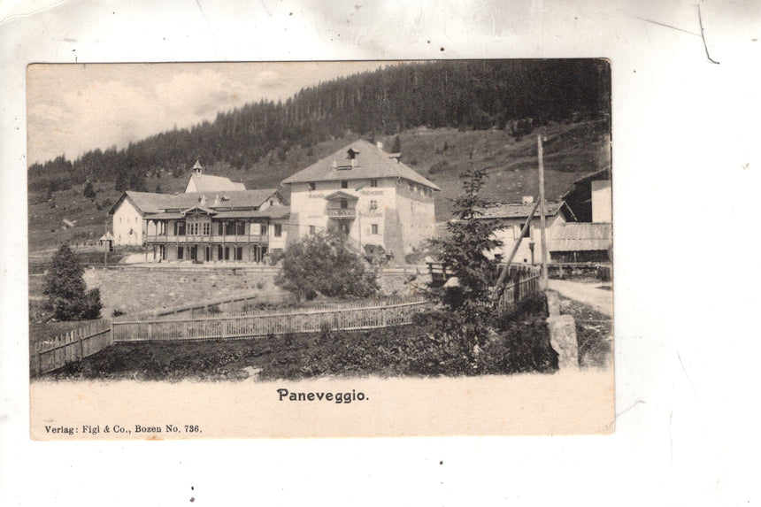 Cartolina antica Sudtirol albergo Paneveggio