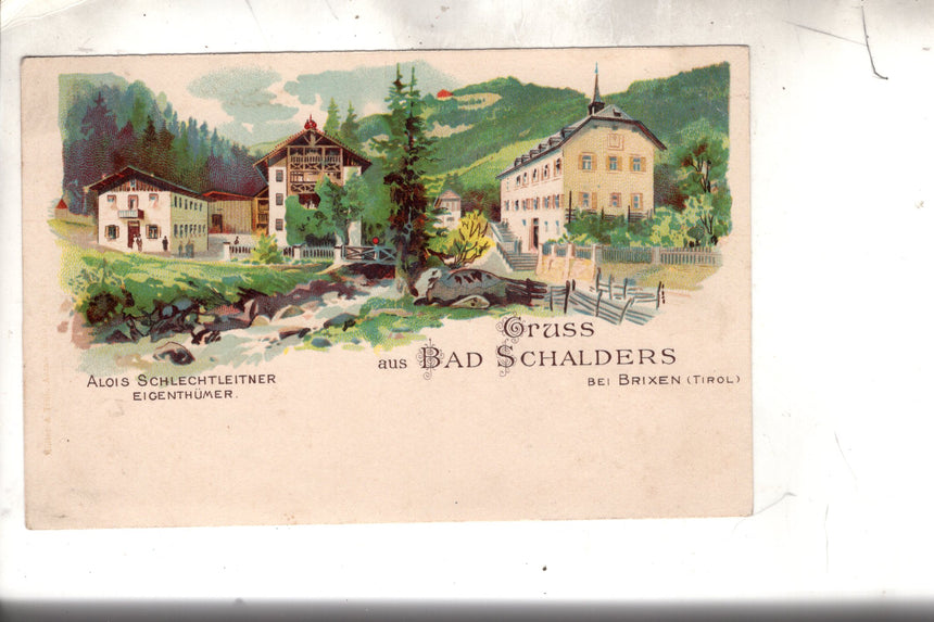 Cartolina antica Sudtirol Gruss aus Bad Schalders bei Brixen