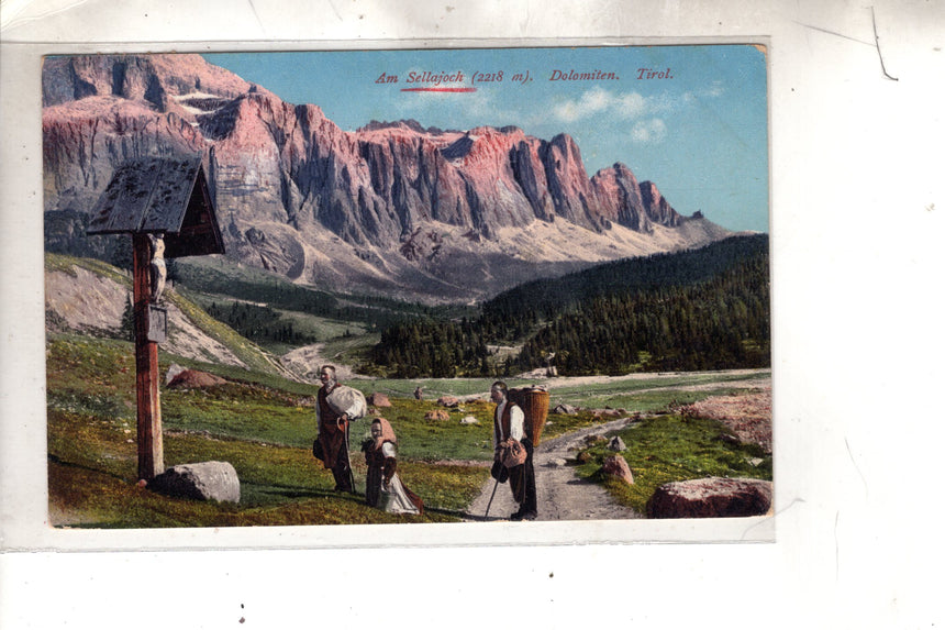 Cartolina antica Sudtirol Domiten am Sellajoch