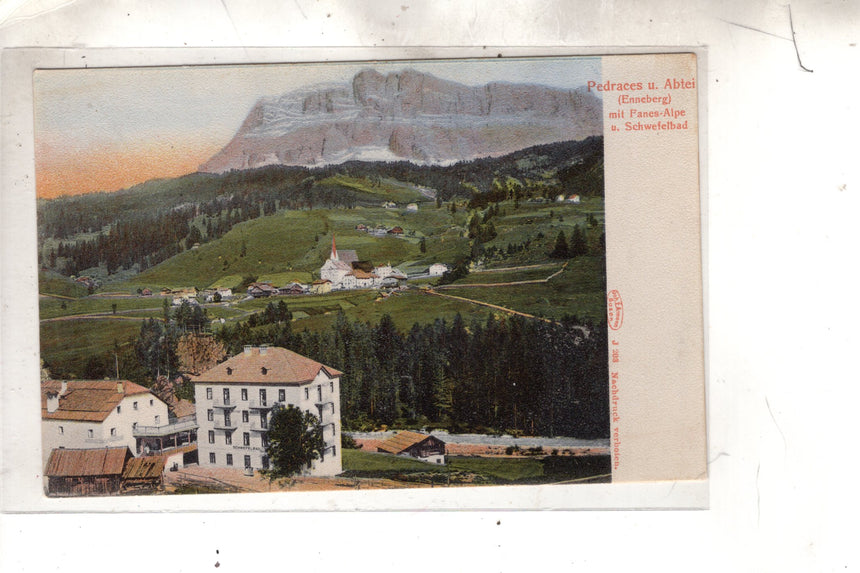 Cartolina antica Sudtirol Pedraces und Abtei