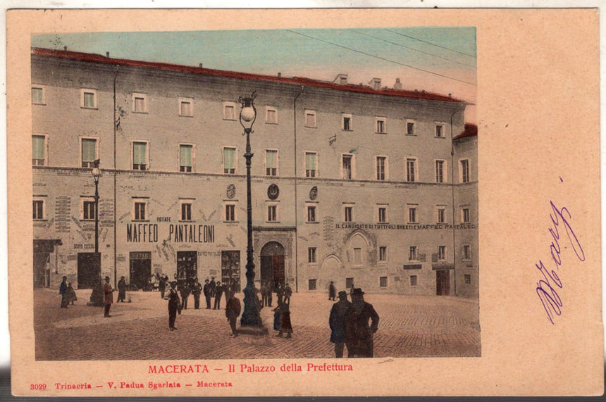 Cartolina antica Macerata Politica il palazzo della prefettura