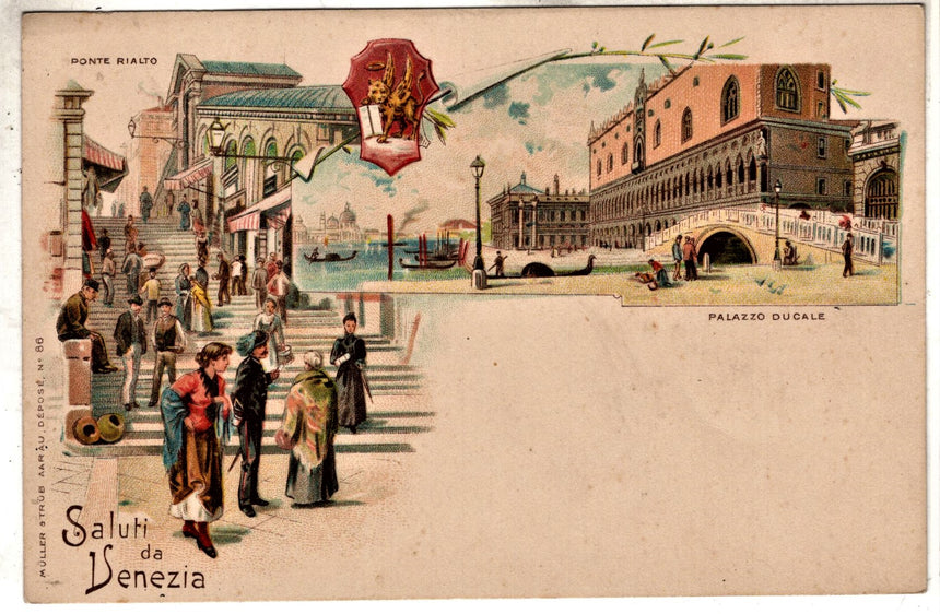 Cartolina antica Saluti da Venezia