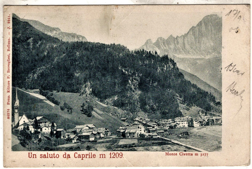 Cartolina antica Un saluto da Caprile