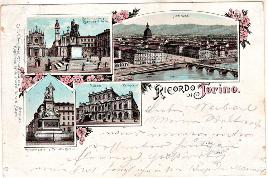 Cartolina antica Torino Ricordo di Torino